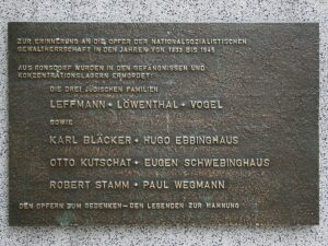 Mindeplade for Eugen Schwebinghaus og andre, der blev myrdet i fængsler og koncentrationslejre under Anden Verdenskrig