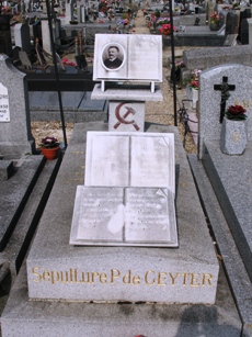 Pierre Degeyters grav på kirkegården i Seine-Saint-Denis