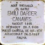Emili Darder Cànaves. Einer der Stolpersteine/Gedenksteine ​​aus Messing sind den Einwohnern Palmas gewidmet, die Opfer des Faschismus wurden. Foto: Folke Olsson