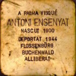 Antoni Ensenyat. En af messingminde’stenene’ dedikeret til de beboere i Palma de Mallorca, der var ofre for fascismen. Snublesten. Foto: Folke Olsson