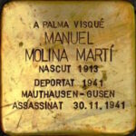 Manuel Molina Martí. Einer der Stolpersteine/Gedenksteine ​​aus Messing sind den Einwohnern Palmas gewidmet, die Opfer des Faschismus wurden. Foto: Folke Olsson