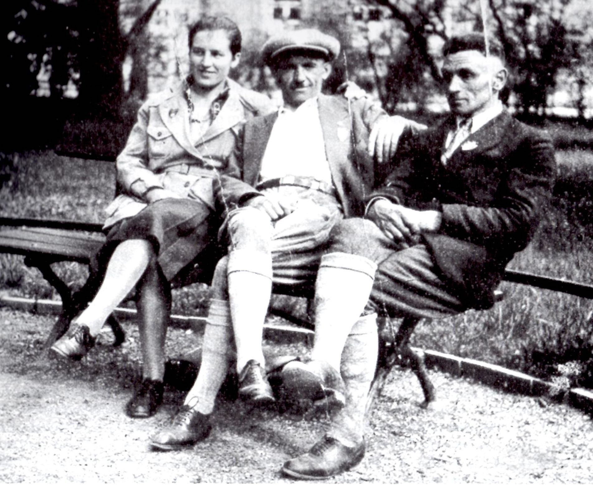 Hans Beimler med sin kone Centa og ven Innozenz Rehm, 1930