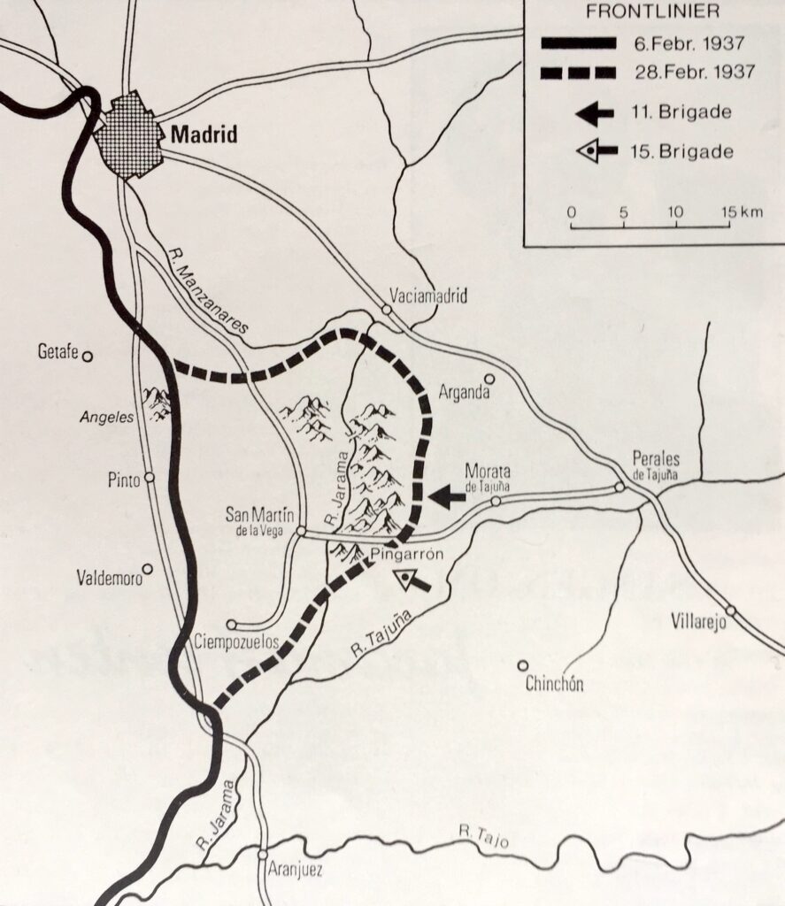 Kort over Jarama-fronten, februar 1937