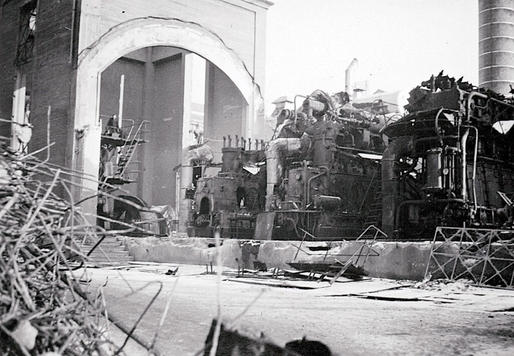 Das Elektrizitätswerk Burmeister & Wain nach der Sabotage durch die BOPA am 21. Dezember 1943. Foto: Museum des Dänischen Widerstands