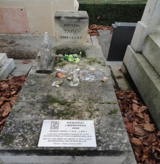 Gerda Taros gravsted på kirkegården Peré Lachaise