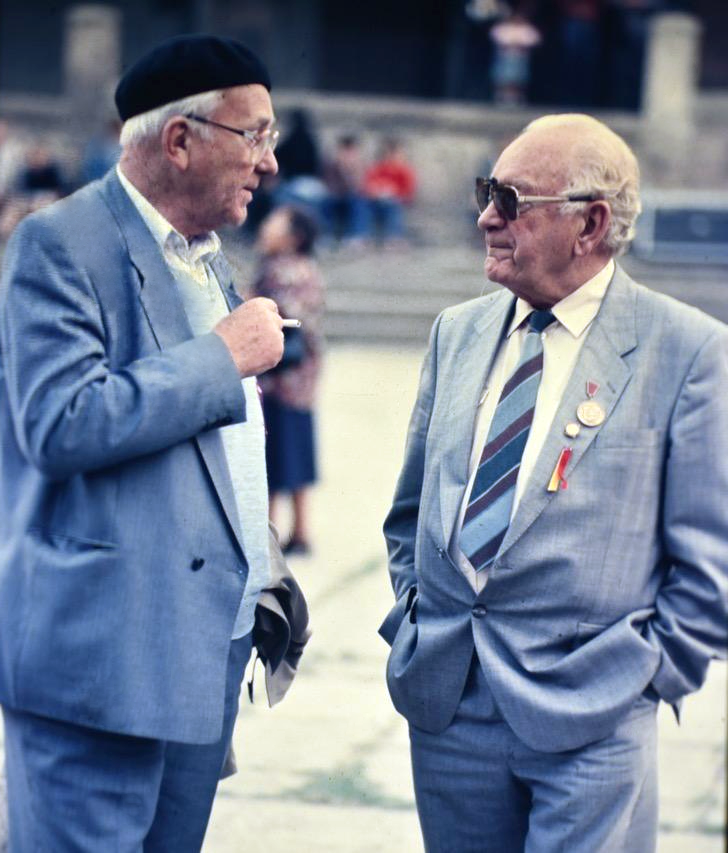 Johan Kloostra und Leen Leen Triep (mit Baskenmütze) in Spanien, 1986