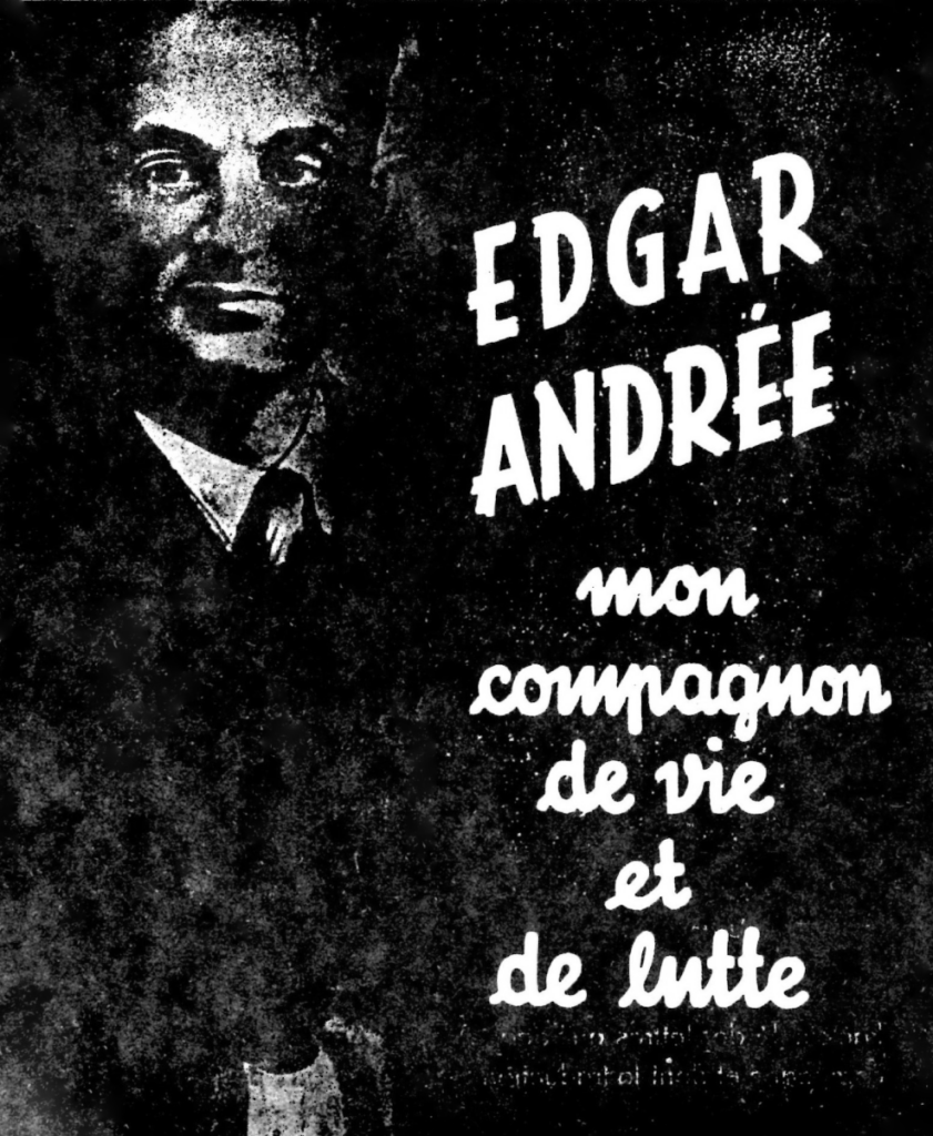 Broschüre von Martha Berg-André: Edgar André, mein Mann und Kampfgefährte, Paris 1936