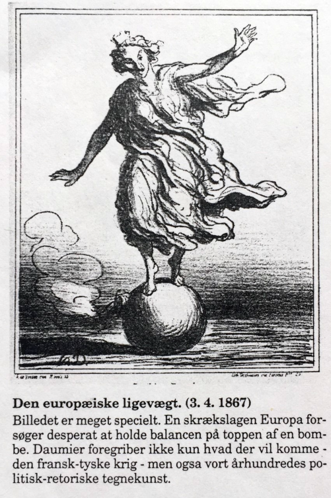 Karikatur af Honoré Daumier: Den europæiske ligevægt (1867)